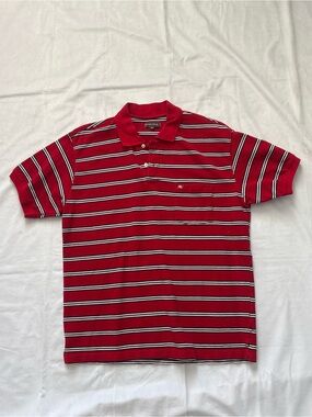 Y2K 2000s style Red Striped Monte Carlo Polo | $25